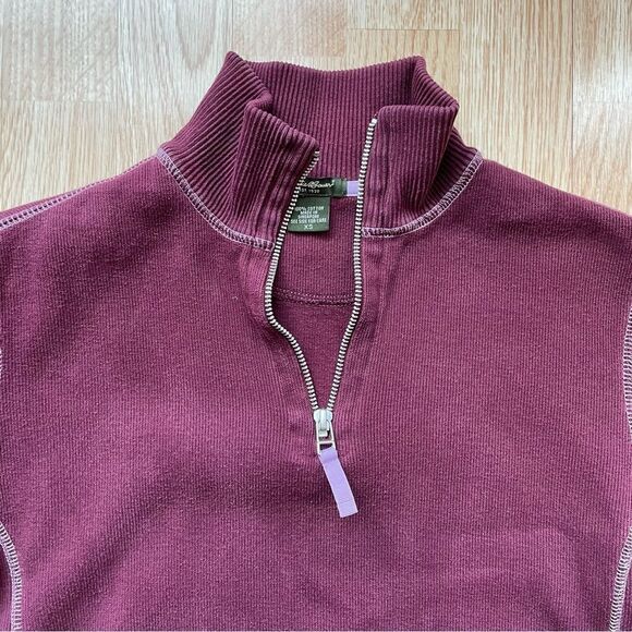 Eddie Bauer Maroon Red Quarter Zip Sweater - Size: XS - Picture 4 of 9